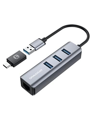 GRAUGEAR G-HUB31L-A HUB USB 3.0 ET GIGABIT ETHERNET LAN RJ45, USB-C, U_0