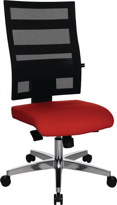 Chaise de bureau pivotante avec mécanisme synchrone ponctuel noir/rouge 450-550 mm sans accoudoirs capacité charge 110 kg TOPSTAR_0