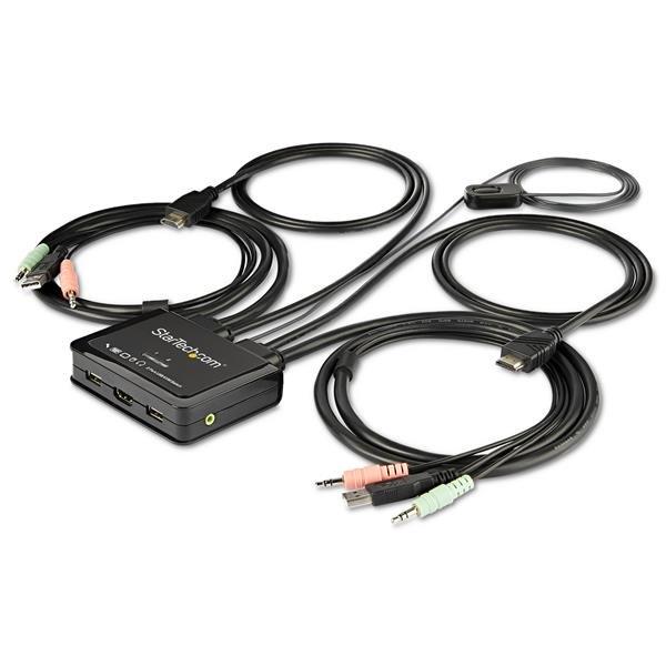 StarTech.Com Commutateur KVM HDMI à 2 ports avec câbles incorporés - USB 4K 60Hz_0