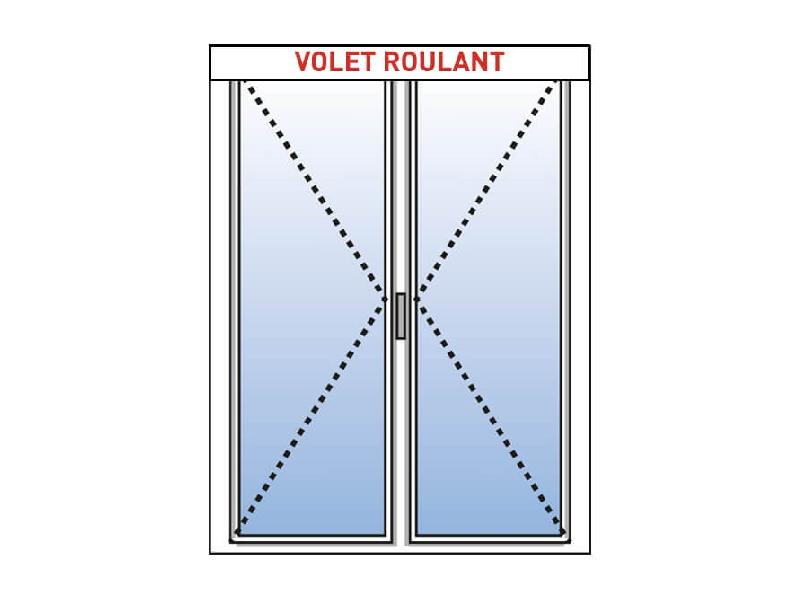 Porte Fenêtre Aluminium 2 Vantaux KAWNEER avec Volet Roulant Électrique (Moteur Somfy ou Simu) ou Manuel Intégré Sur Mesure Référence: Porte Fen Alu 2 vtx + VRI_0