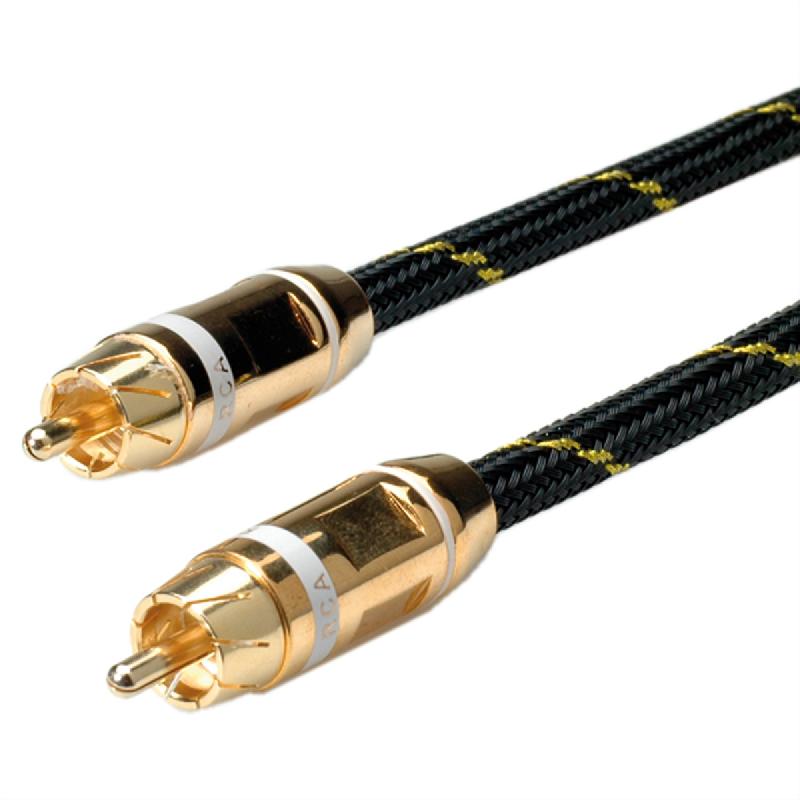 ROLINE GOLD Câble de raccordement RCA simplex M / M, blanc, Retail Blister, 5 m_0