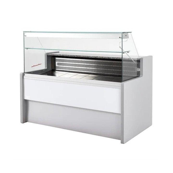 Vitrine réfrigérée vitre droite avec réserve blanche - Longueur 150 cm,  220 V - MONO_0