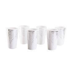 Aulica set 6 verres a the blanc et argent - 3701503018376_0