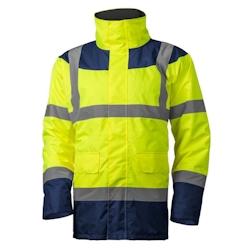 Coverguard - Parka HV matelassée jaune bleu marine KETA Jaune / Bleu Marine Taille S - S jaune 5450564023130_0