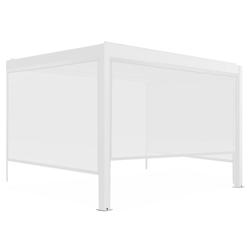 Oviala Business Pergola bioclimatique adossée et motorisée éclairée 3x4m et 3 stores - Oviala - blanc aluminium 110446_0