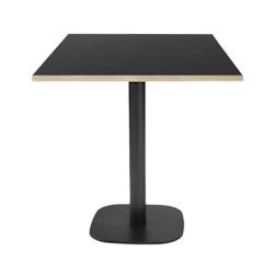 Restootab - Table 70x70cm - modèle Round noir chants bois - noir fonte 3760371511273_0