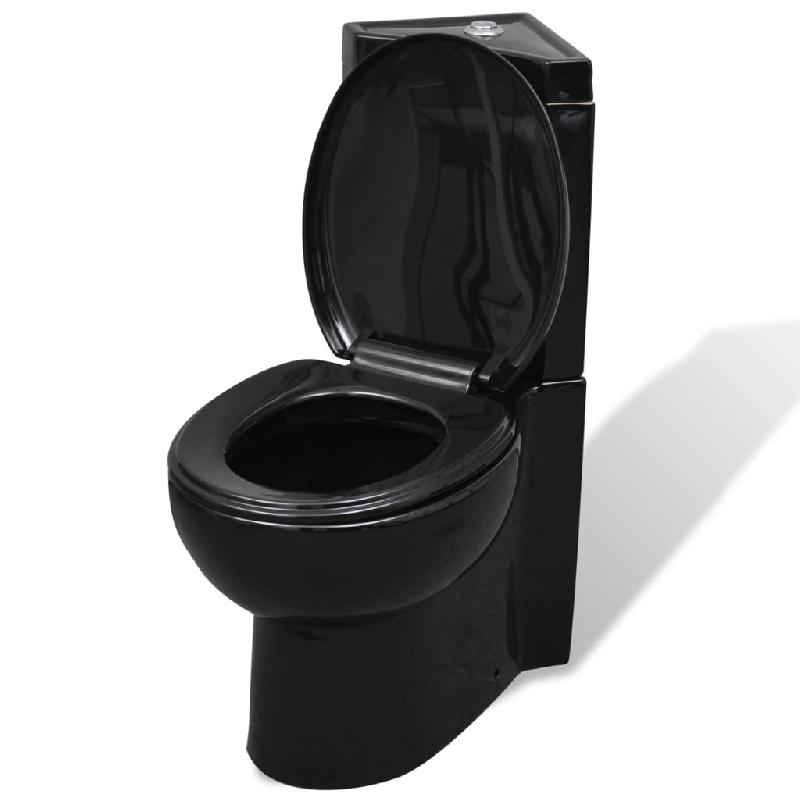 Abattant WC Bois Noir,Abattant Toilette,Cuvette WC Type V,Lunette