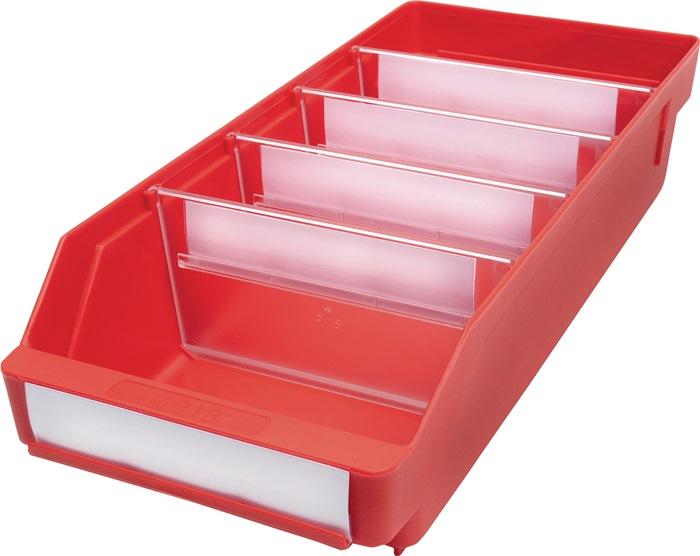 Boîte pour étagère L400xl180xH95mm rouge PP_0