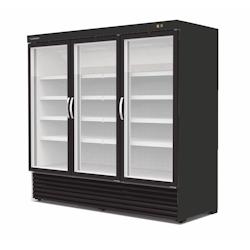 CORECO Armoire Mini Market - - 18/-25C - 3 Portes Vitrees Battantes - 2055X850X2055 - 8 Etageres - Capacite 1750L - Ext Blanc Int Noir CVC-2003-BN - b_0