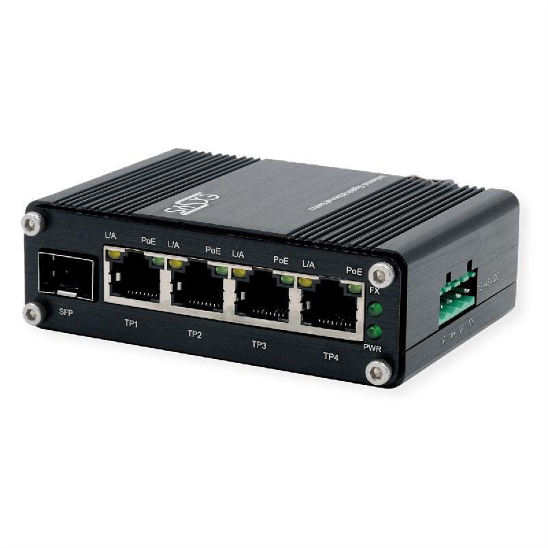 EXSYS EX-62020PoE-SFP Switch Ethernet industriel 4 ports PoE, 1 port 100/1000Fx SFP_0