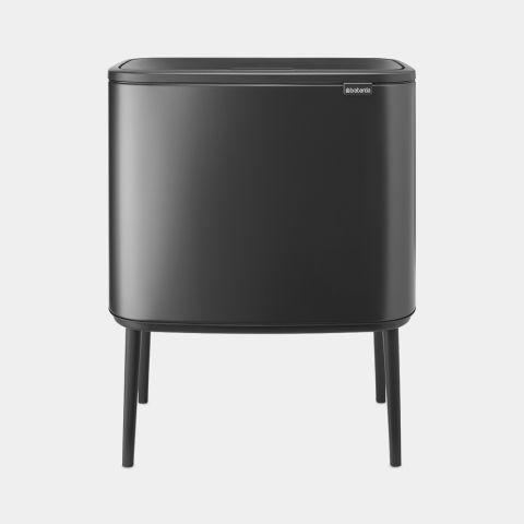 Poubelle Bo Touch Bin Brabantia - 3 x 11 litres - Confident Grey - Idéale pour trier les déchets avec style_0