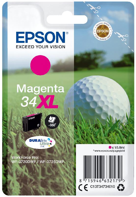 Epson Golf ball Singlepack Magenta 34XL DURABrite Ultra Ink_0