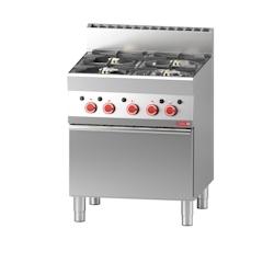 Fourneau 4 feux sur four gaz Gastro M 650 65/70CFG - inox UNGN047_0