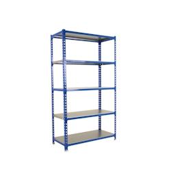 SimonRack Etagère métallique sans vis Simonclick 5 plateaux de 180 kgs par plateau couleur BLEU/GALVA 1800x900x500 mm (haut x largeur x profondeur)_0