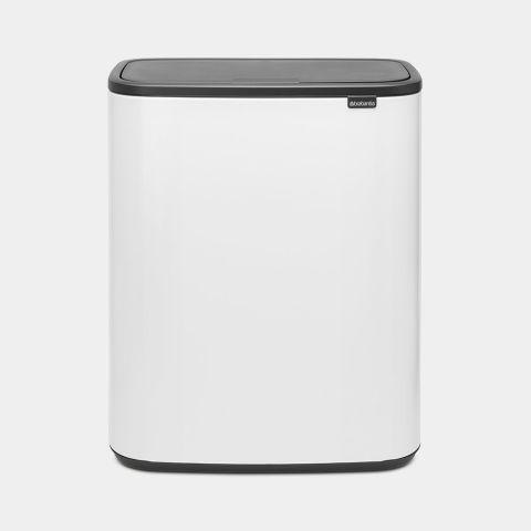 Poubelle Bo Touch Bin Brabantia 2 x 30 litres - Blanc - Idéale pour trier les déchets_0