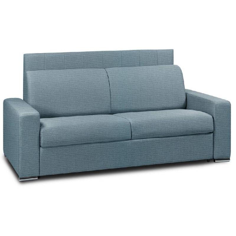 CANAPÉ LIT LEVALLOIS EXPRESS LATTES 120CM MATELAS 16CM TÊTE DE LIT INTÉGRÉE BLEU TURQUOISE_0