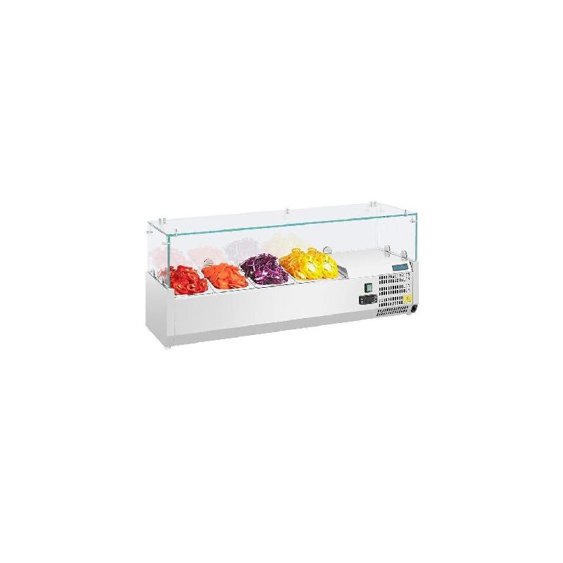 Vitrine inox réfrigérée à ingrédients 3 x GN 1/3 (P)100 mm & 1 x GN 1/2 (P)100 mm, 150 W, 220 V - MONO_0