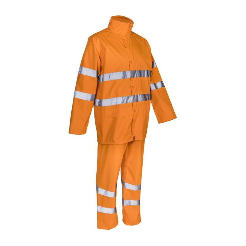 Ensemble de pluie - KAWA - 150D Oxford 100% PES enduit PU 140g/m2 - Orange HV - COVERGUARD | 5KAW170_0