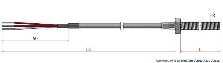 Sonde à résistance à visser (RTD) Vis - PR22_0