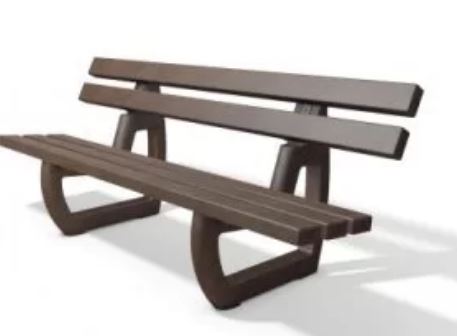 Banc public Tivoli 150 cm en plastique recyclé - 5 lames - HANIT_0