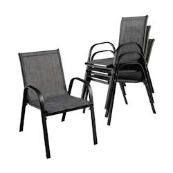 HELLOSHOP26 - Lot de 2 chaises empliables tissu respirant et structure antirouille charge max 120 kg pour jardin terrasse balcon 20_0008748 - 30002022_0