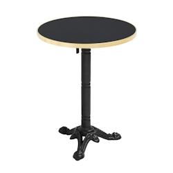 Oviala Business Table haute ronde 60 cm inclinable noir/doré et pied noir - noir métal 112723_0