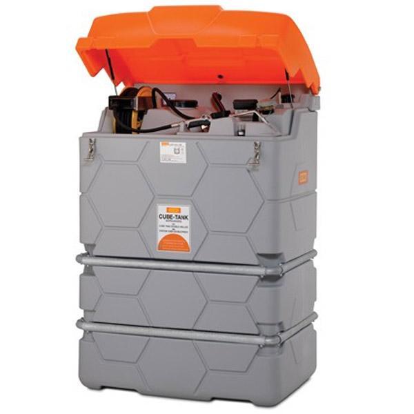 Station LUB CUBE outdoor premium 1 000 litres - Pour diesel, biodiesel, lubrifiant, fioul, AdBlue - Avec capot - CEMO - 10312F_0