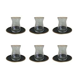 Aulica Tasses A The Noir & Or - Lot De 6 - noir verre 965117_0