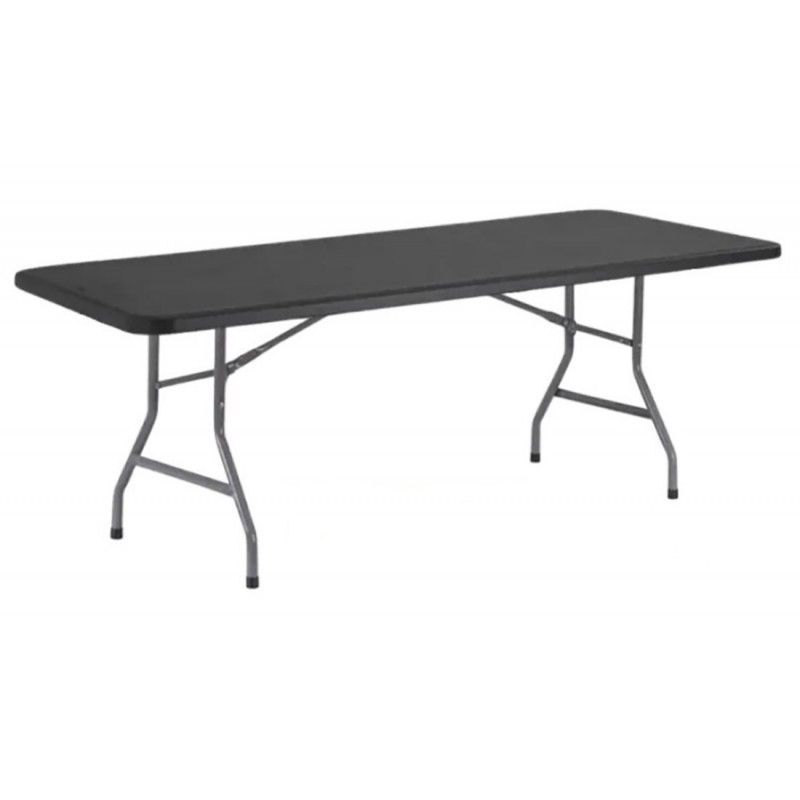 Lot de 4 tables polypro professionnelles en polypro 183 cm gris_0