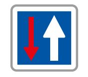 Panneau de signalisation indication: Priorité par rapport à la circulation venant en sens inverse - C18_0
