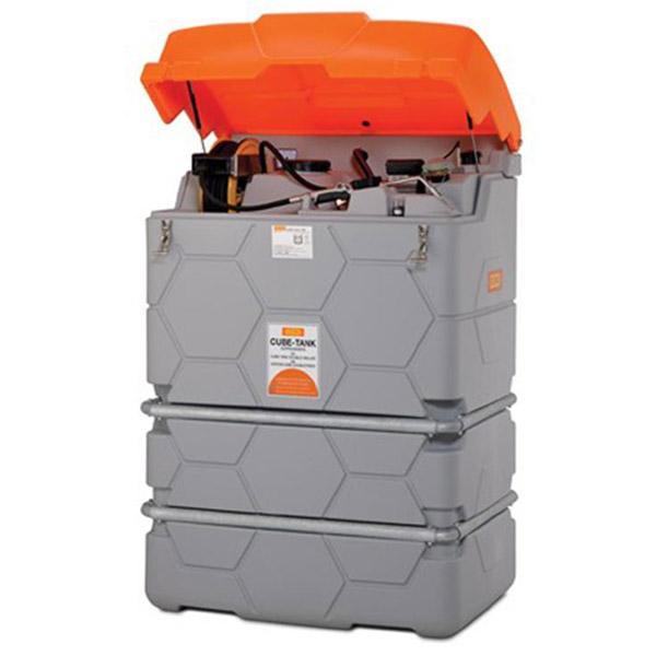 Station LUB CUBE outdoor premium 2 500 litres - Pour diesel, biodiesel, lubrifiant, fioul, AdBlue - Avec capot - CEMO - 10424F_0