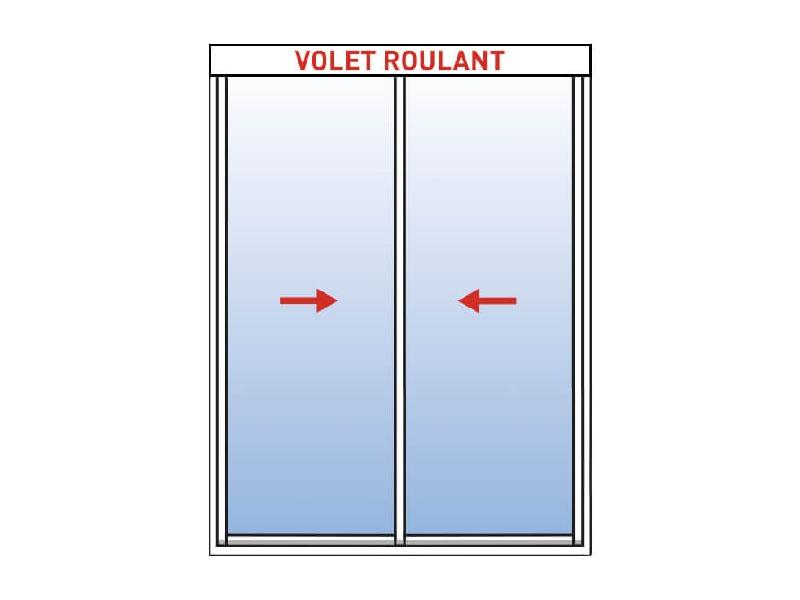 Baie Vitrée Coulissante Aluminium 2 Vantaux KAWNEER avec Volet Roulant Motorisé (Somfy ou Simu) ou Manuel Intégré Sur Mesure Référence: Coulissant Alu 2 vtx + VRI_0