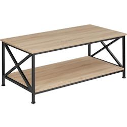 Tectake Table basse PITTSBURGH 100x55x45,5cm - Bois clair industriel, Chêne Sonoma -404438 - marron Bois massif 404438_0