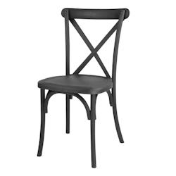 Chaises en résine à dossier croisé Manhattan Bolero noires (lot de 4) - HW283_0