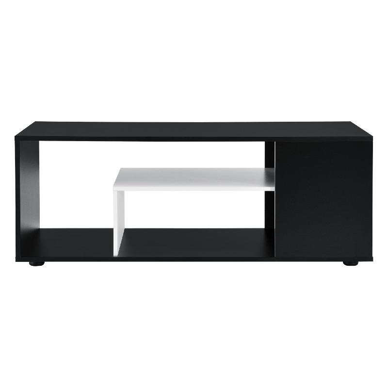 TABLE BASSE RECTANGULAIRE POUR SALON MEUBLE STYLÉ AVEC ÉTAGÈRE DE STOCKAGE À L\'INTÉRIEUR EN 110 CM NOIR BLANC 03_0006175_0