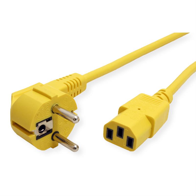 ROLINE Câble d'alimentation IEC droit, jaune, 1,8 m_0