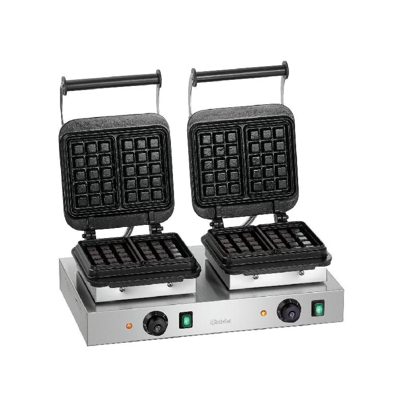 Gaufrier inox double gaufre de Bruxelles, fonte émaillé, 4400 W, 220 V - MONO_0