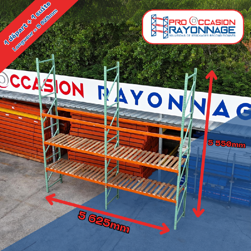 Lot de rayonnage - Hauteur 5 500mm, Longueur 5 625mm, Profondeur 1 000mm - Manulab_0