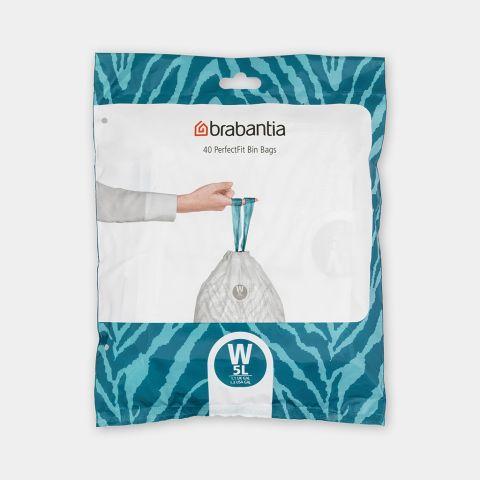 Sacs poubelle PerfectFit Brabantia - Pour poubelle newIcon 5L Code W - Distributeur 40 sacs_0