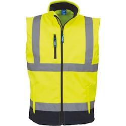 Bodywarmer softshell haute visibilité  jaune|marine T.M Yoko - M polyester 6933883200431_0