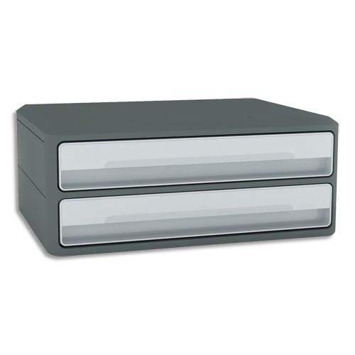 Cep module moovup 2 tiroirs. Dim. (lxhxp) : 37 x 14,6 x 27,5 cm. Caisson gris foncé et tiroirs gris clair_0