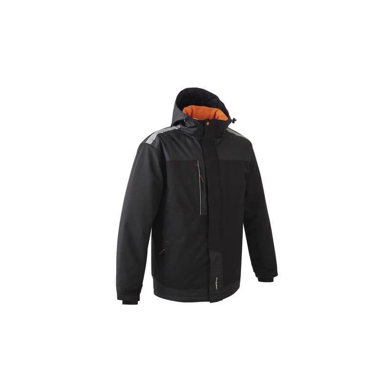 Parka - TAMIA - 94% PES/6% EA + TPU membrane + Doublure polaire 140g/m2- Noir/Citrouille - COVERGUARD | 5TAM310_0