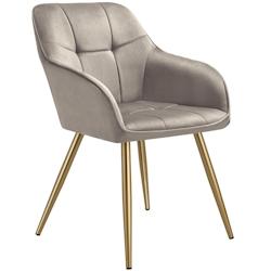 TecTake GmbH tectake Chaise MARILYN aspect velours capitonné - taupe/or, par pièce -405727 - gris 405727_0