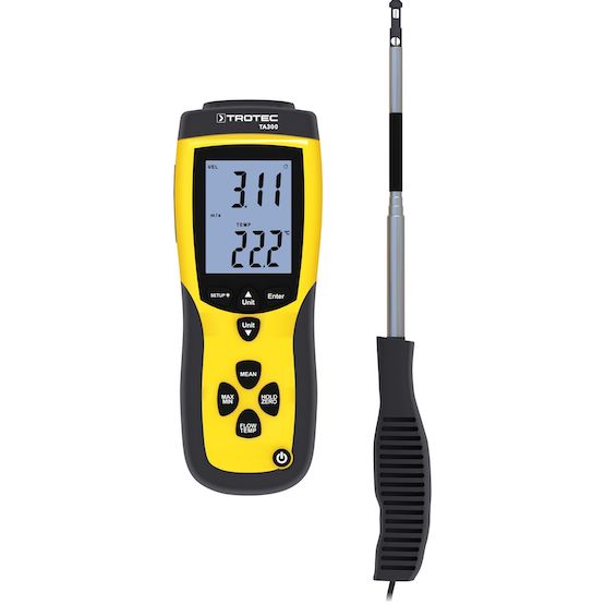 Anémomètre de haute précision pour mesurer de manière précise le débit volumique, la vitesse de l'air et la température_0