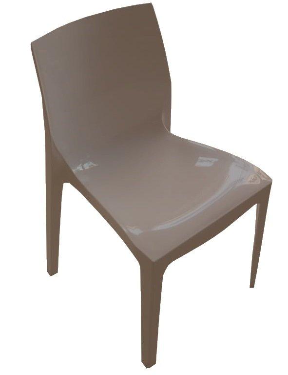 Lot de 2 chaises haut de gamme falena empilables taupe brillant