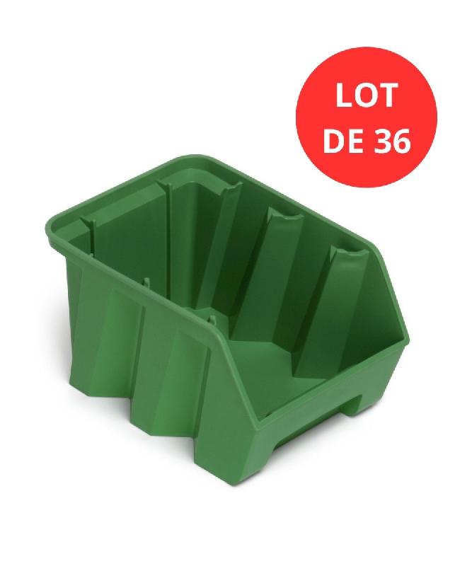 Lot de 36 bacs duetto 3,8 litres plastique vert_0