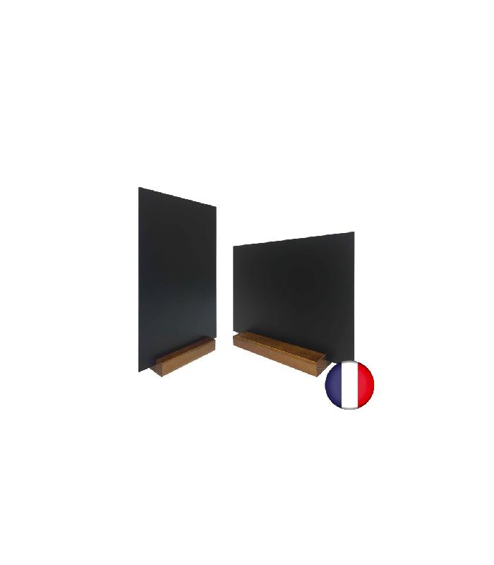 Porte menu de table en bois avec ardoise A4 - Lot de 2 - Référence : PFN57CHA4_0