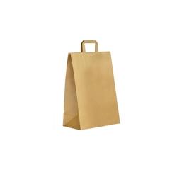 Sac kraft brun poignées plates 22+10x28cm par 250 - Gimex - 2130504104077_0