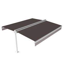 Store double pente Bayamo 6,00x2x3,00 M Intersun, Blanc, Manuelle, toile Taupe, aluminium - gris aluminium 3700054902769_0