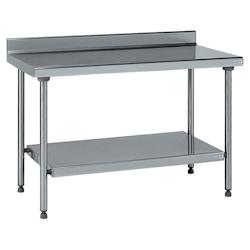 Tournus Equipement Table inox adossée avec étagère inférieure fixe longueur 1200 mm Tournus - 424942 - plastique 424942_0